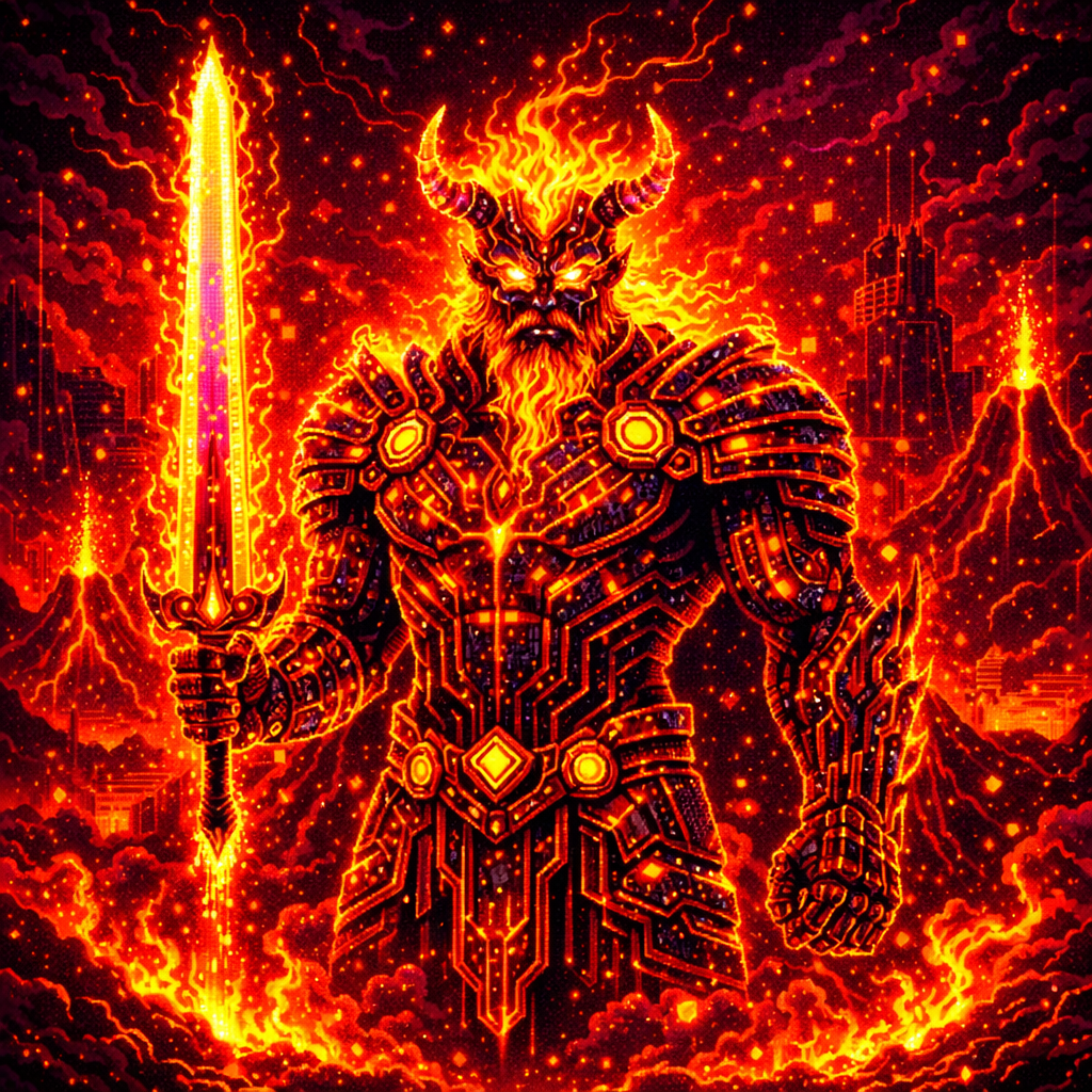 PACK 4 – Cyber Fire God Pixel Art